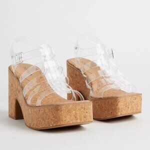 Torrid Lucite Cage Platform Heel Sandal
